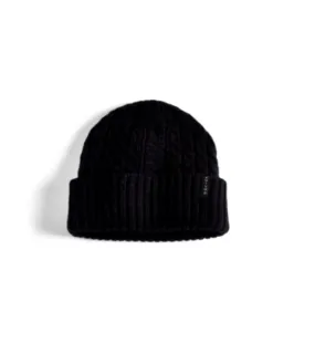 Autumn Wool Cable Knit Beanie - Black