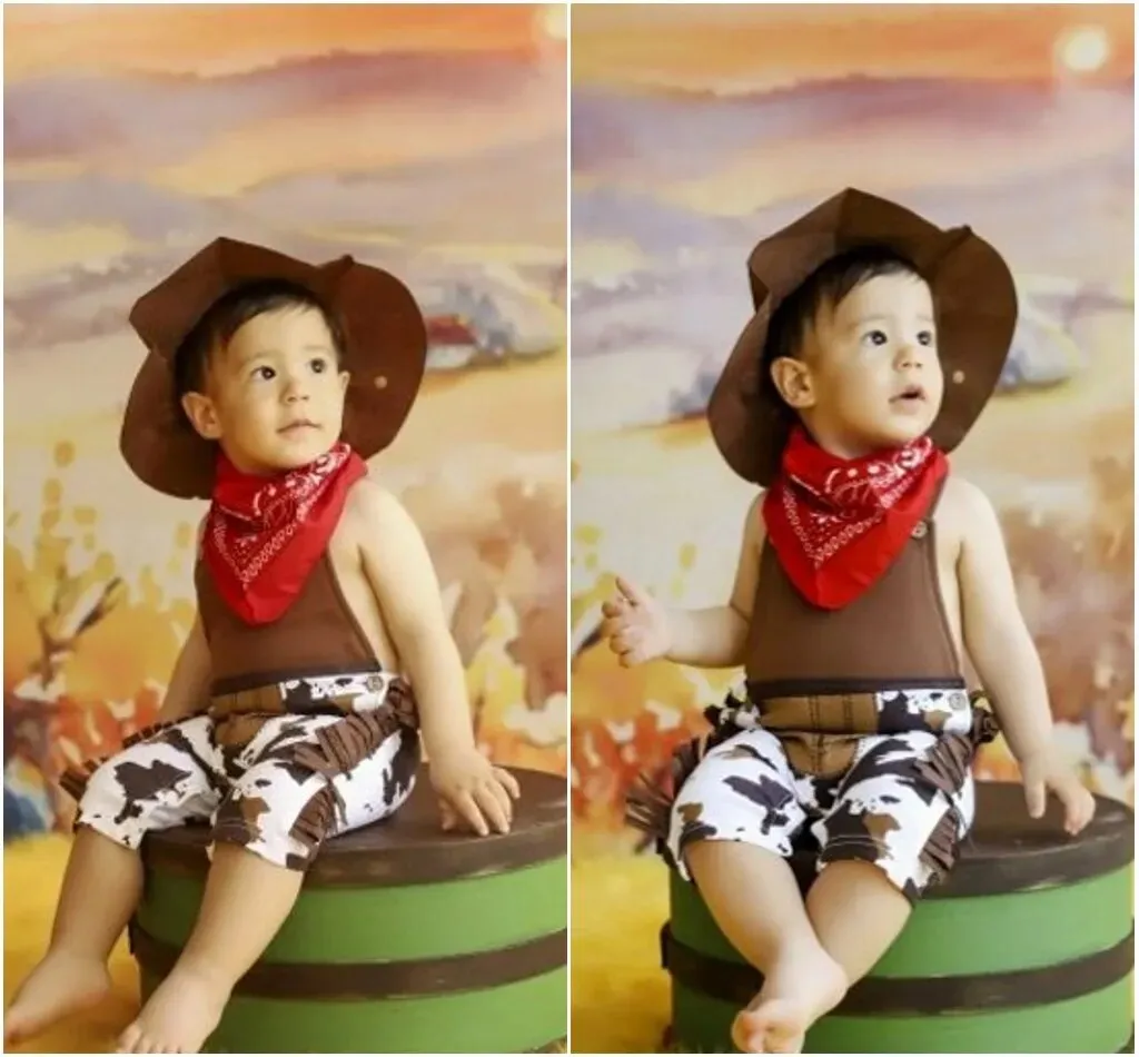 Baby Boy Cowboy  Costume Set 3Pcs - Newborn to 10Y