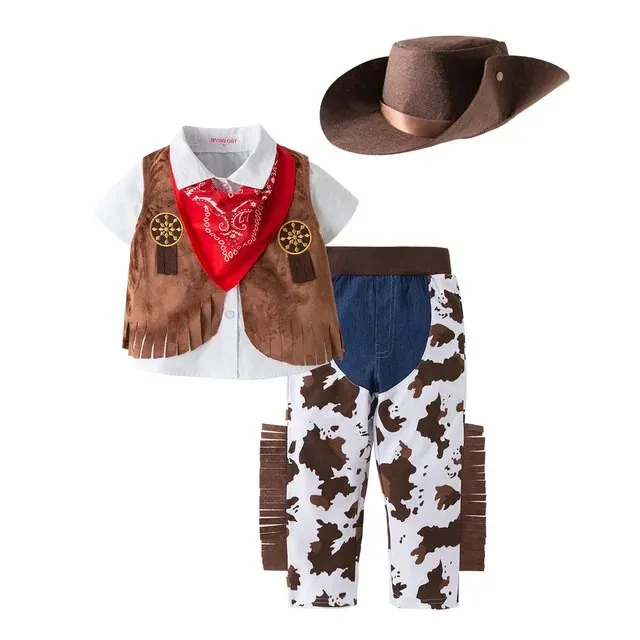 Baby Boy Cowboy Costume 0-10Y, Cowboy Cosplay , Halloween Costume