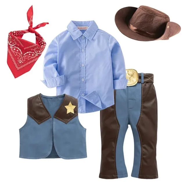 Baby Boy Cowboy Costume 0-10Y, Cowboy Cosplay , Halloween Costume