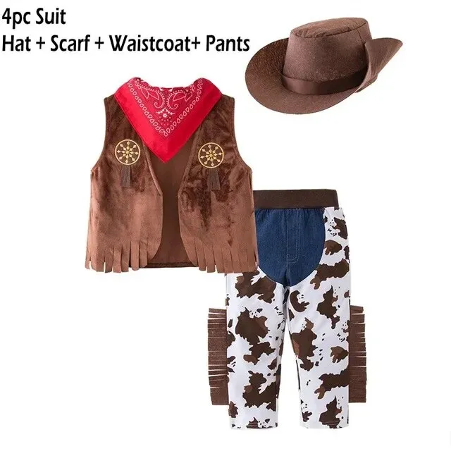 Baby Boy Cowboy Costume 0-10Y, Cowboy Cosplay , Halloween Costume