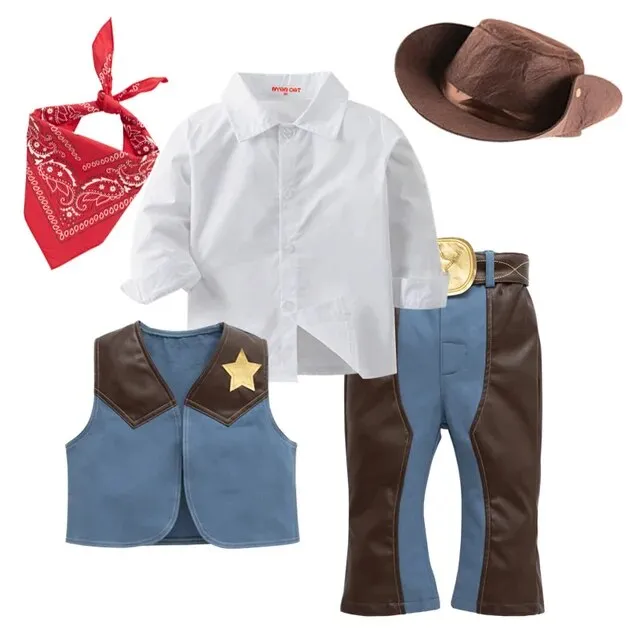 Baby Boy Cowboy Costume 0-10Y, Cowboy Cosplay , Halloween Costume