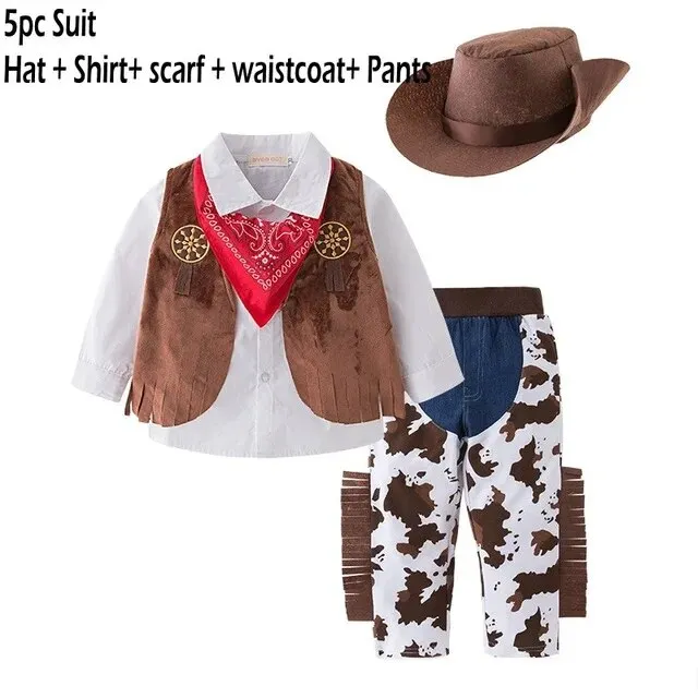 Baby Boy Cowboy Costume 0-10Y, Cowboy Cosplay , Halloween Costume