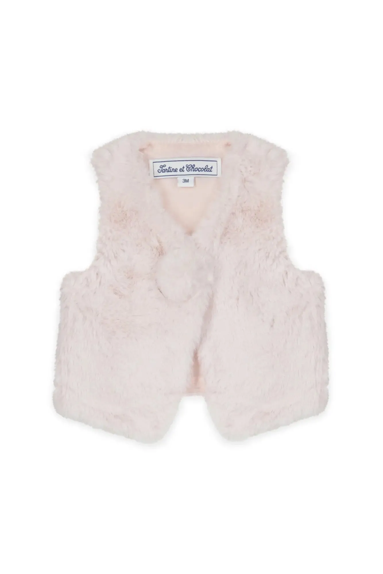 Baby girls dress with faux fur gilet