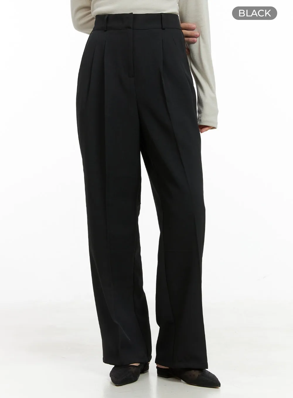 Banded Pintuck Wide Leg Pants OG416