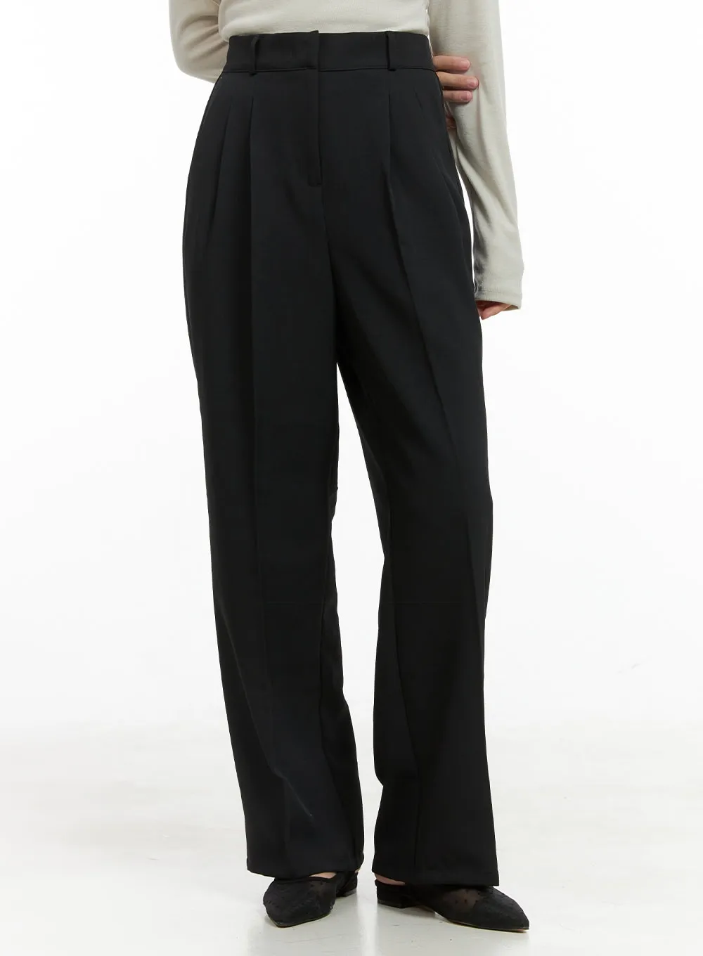 Banded Pintuck Wide Leg Pants OG416