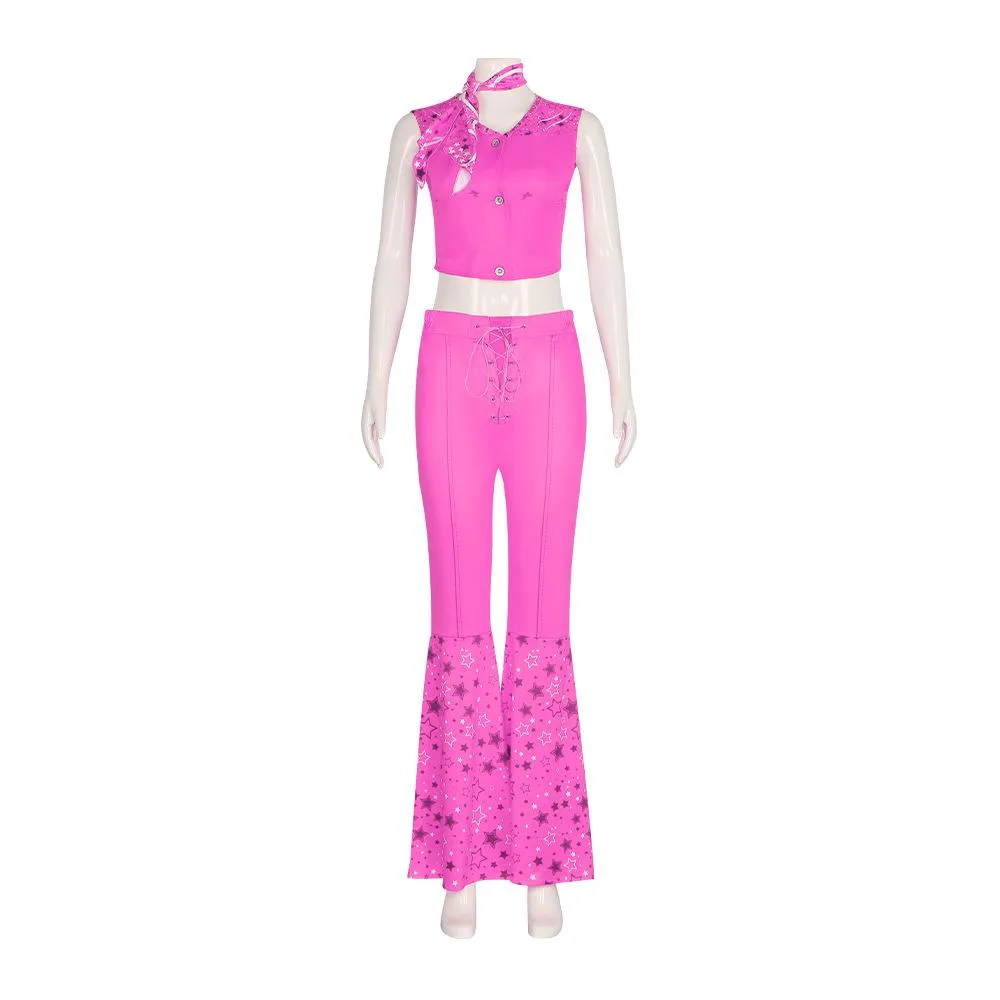 Barbie Margot Robbie Pink Western Cowgirl Cosplay Halloween Costume