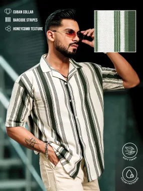 Barcode Stripe Bottle Green Shirt