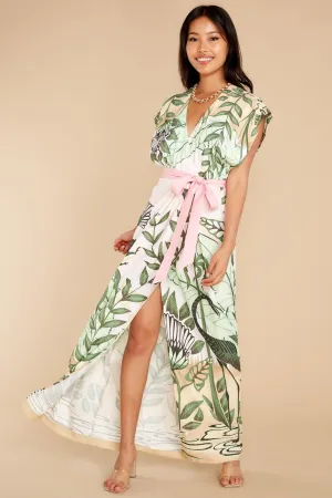 Beachside Blooms Ivory Multi Print Maxi Dress