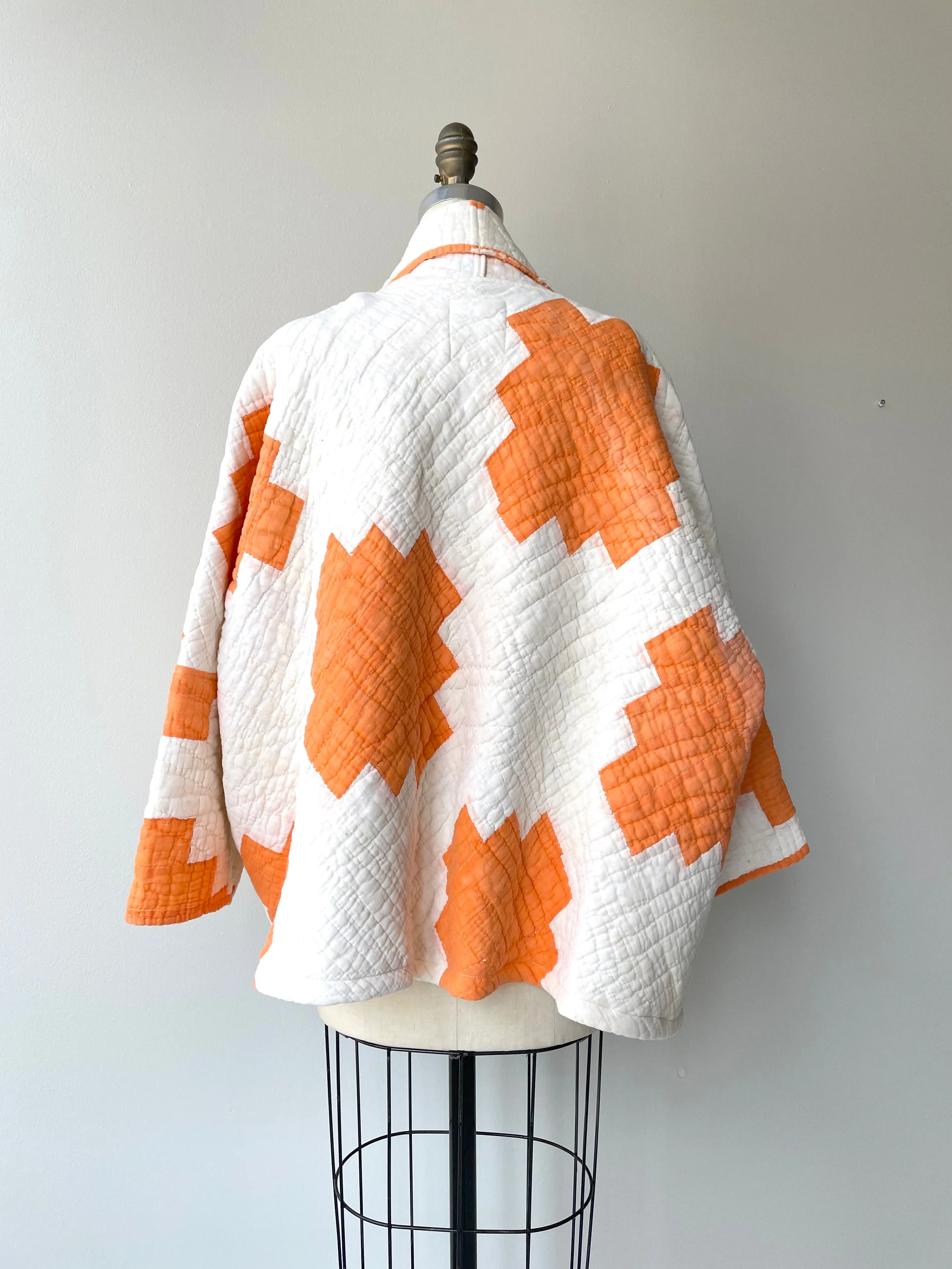 Big Orange Handmade Quilt Coat