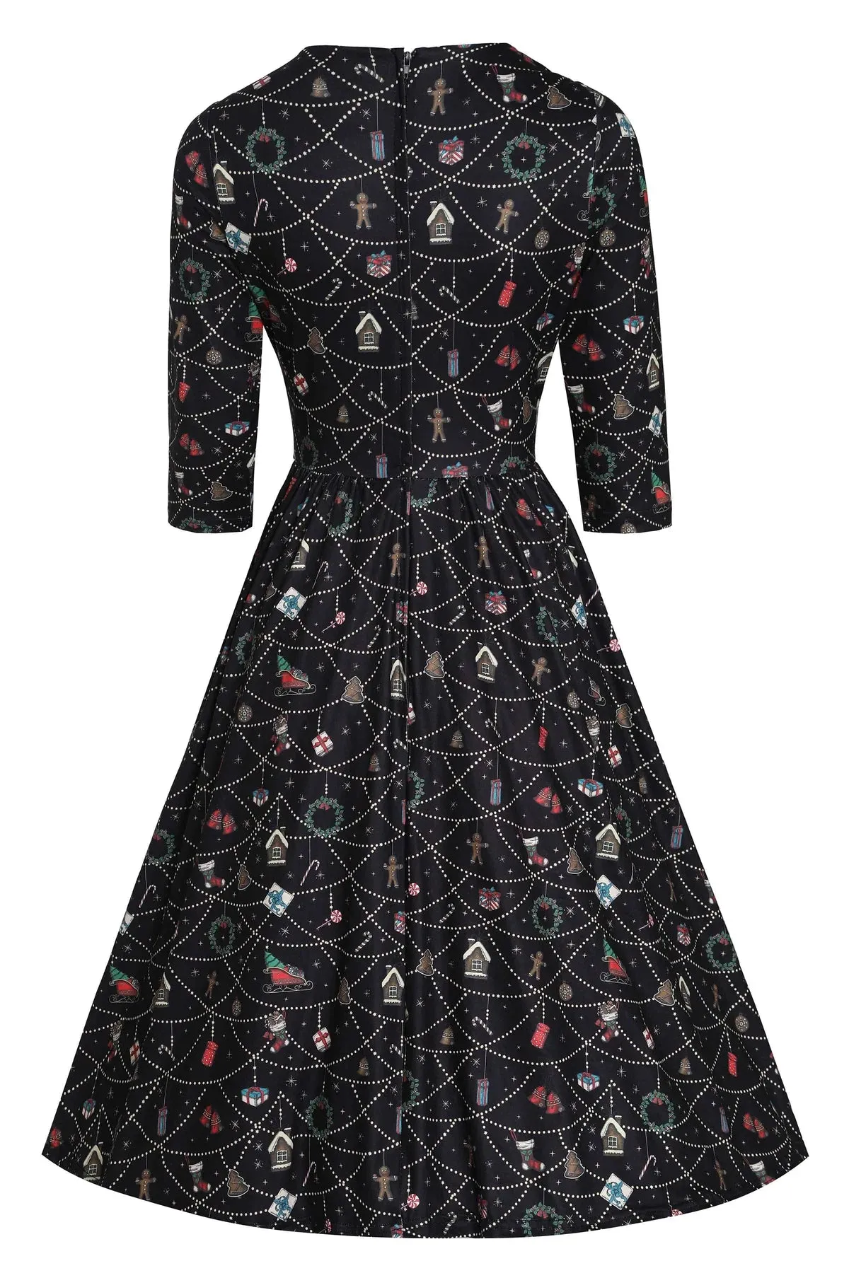 Billie Christmas Print Long Sleeved Dress