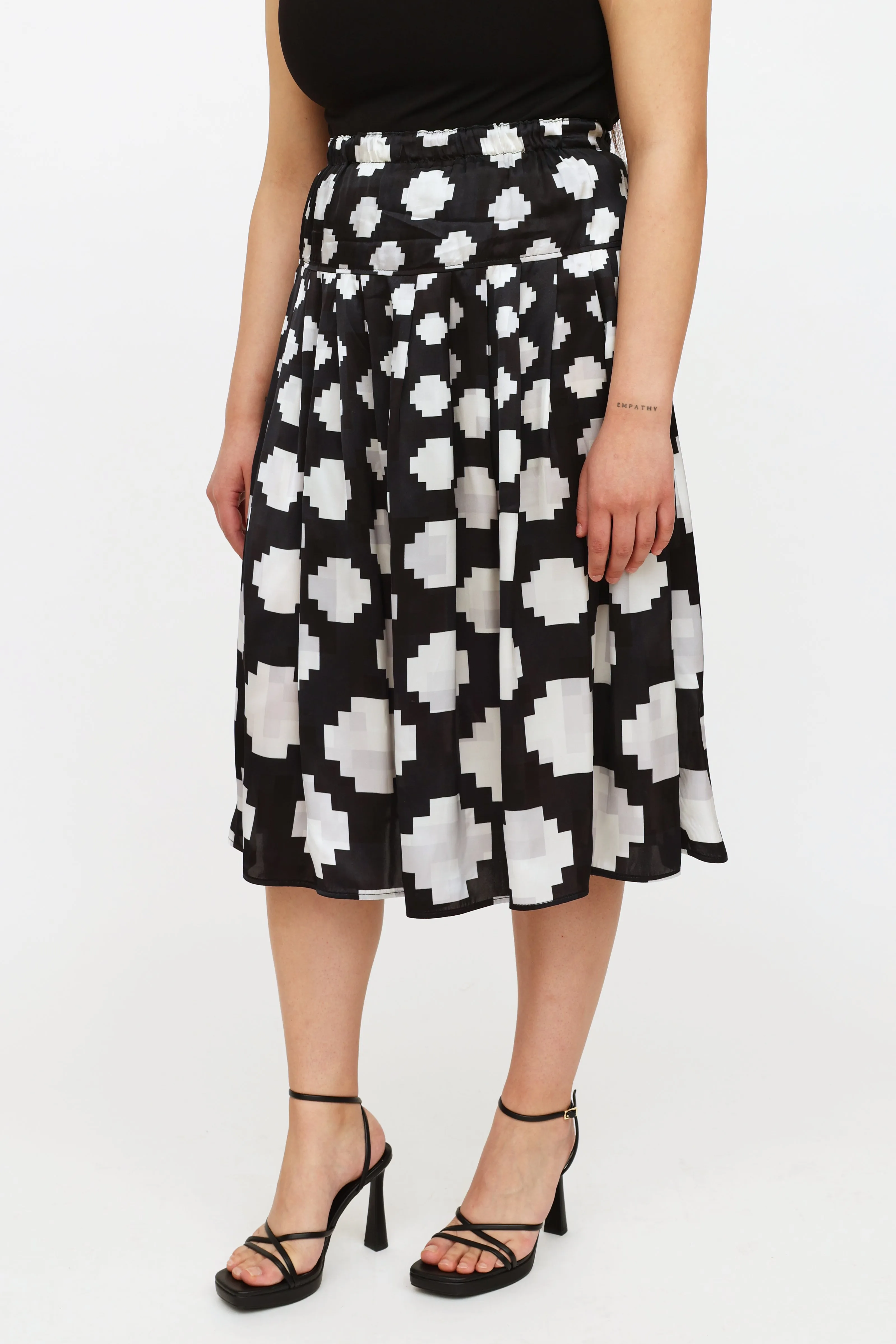 Black & White Pleated Skirt