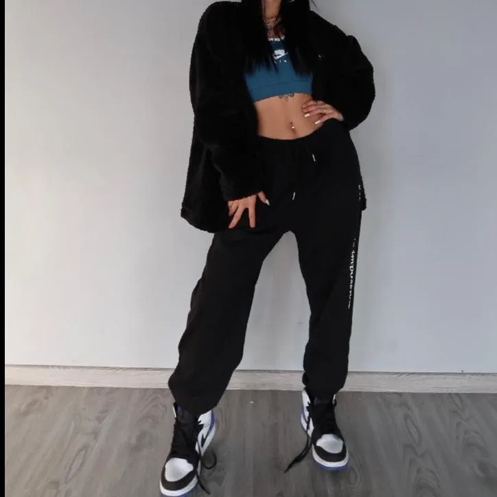 Black Streetwear Joggers Women's