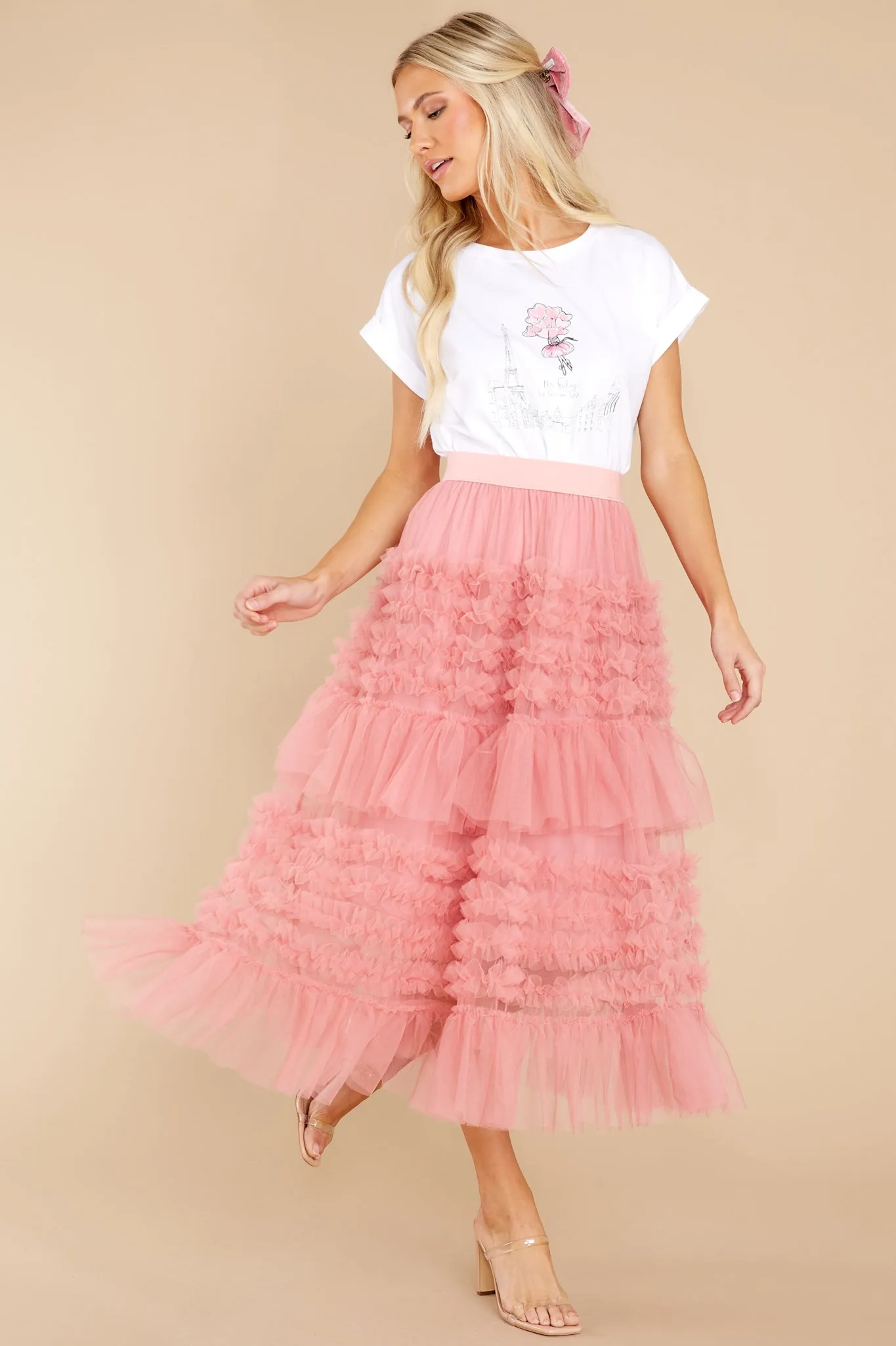 Blissfully Beautiful Pink Midi Skirt