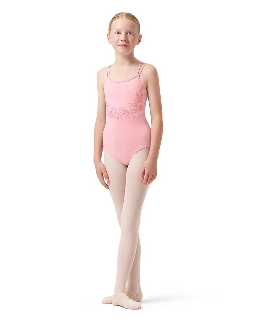 Bloch Sadie Scoop Neck Rose Vine Double Strap Camisole Leotard - CL0517 Girls