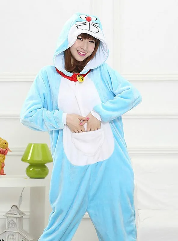 BLUE DORAEMON COSTUME PAJAMAS SLEEPWEAR ONESIE