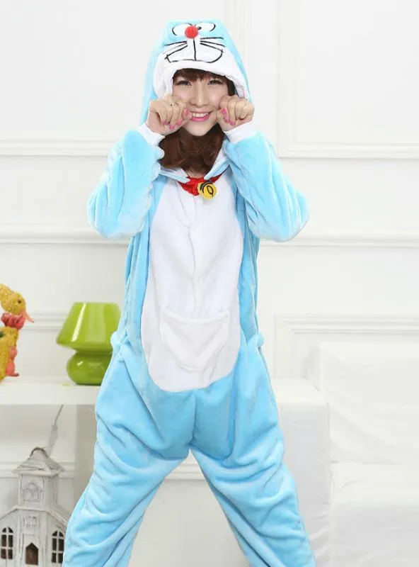 BLUE DORAEMON COSTUME PAJAMAS SLEEPWEAR ONESIE