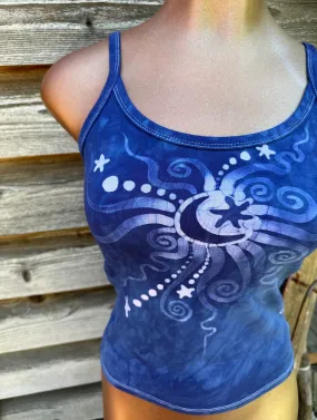 Blue Moon Hand Painted Batikwalla Tank Top