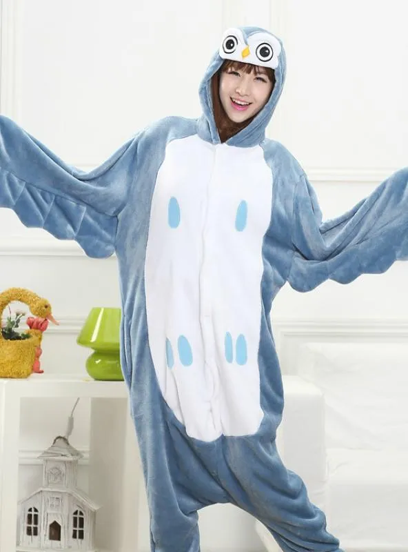 BLUE OWL COSTUME PAJAMAS SLEEPWEAR ONESIE