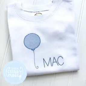 Boy Shirt - Applique Balloon on white shirt