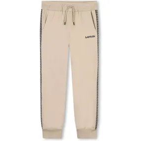 Boys Beige Curb Logo Joggers