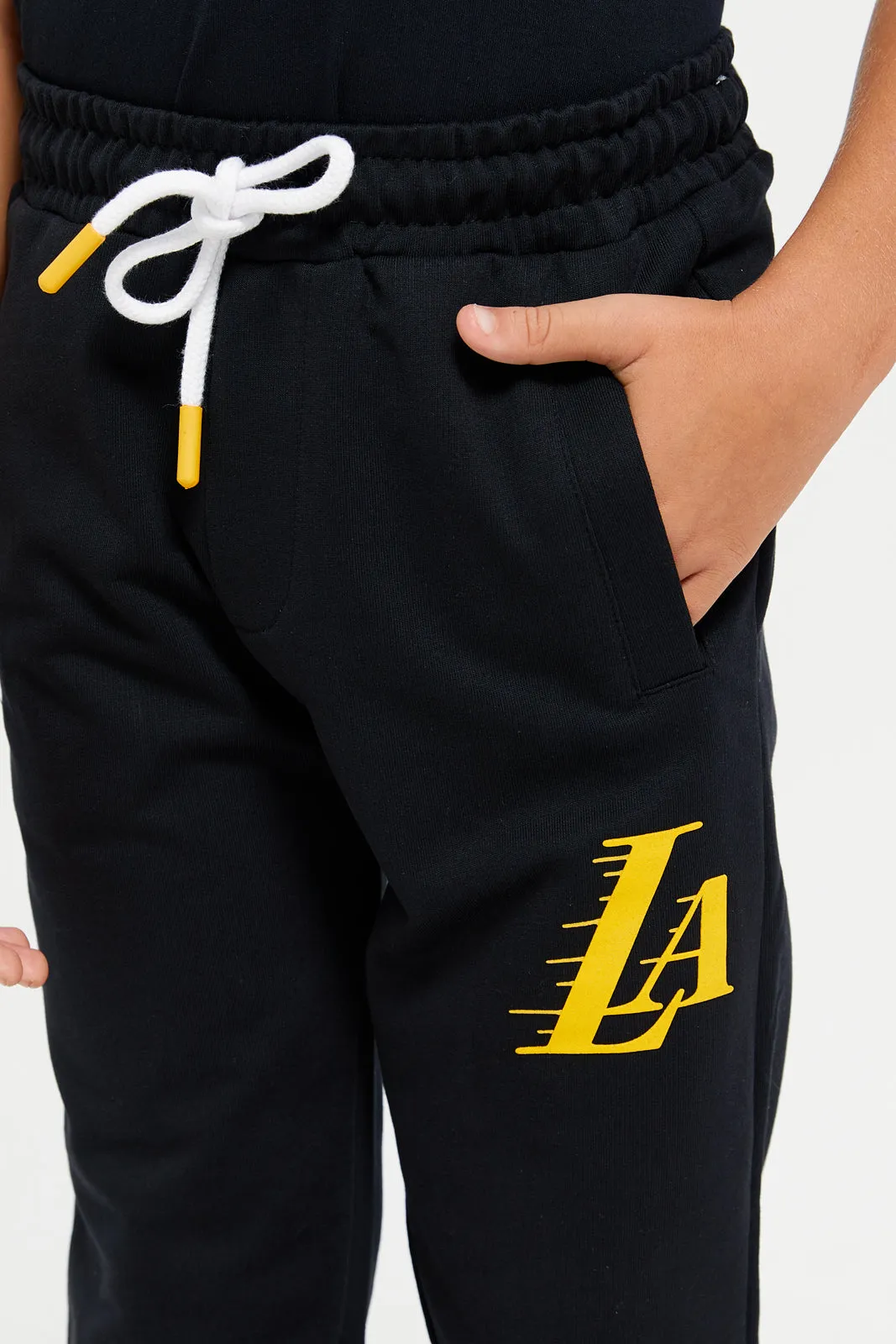 Boys Black Lakers Joggers