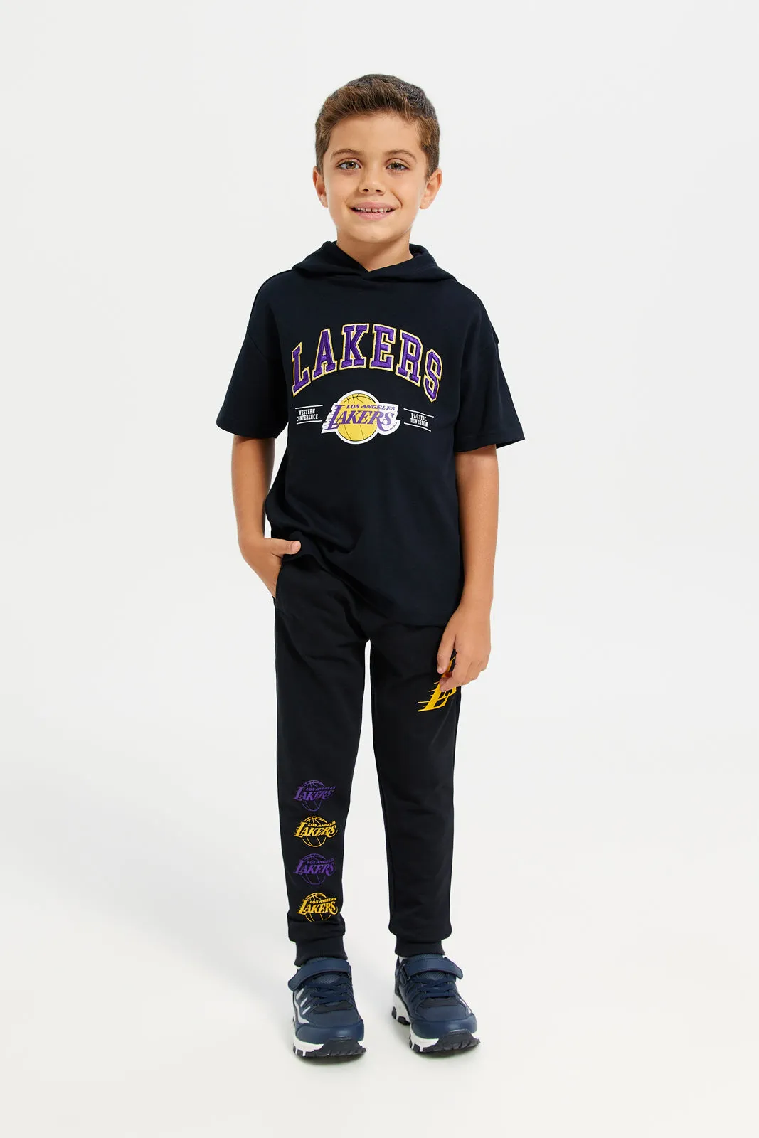 Boys Black Lakers Joggers