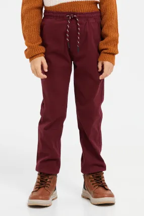 Boys Burgundy Elasticated Waist Jogger