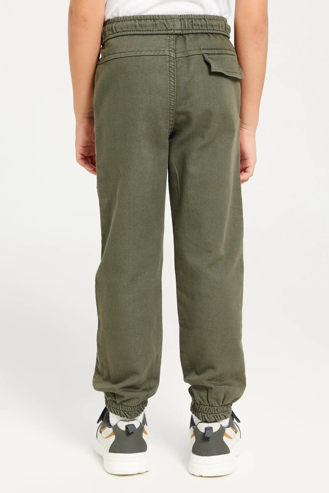 Boys Olive Denim Joggers