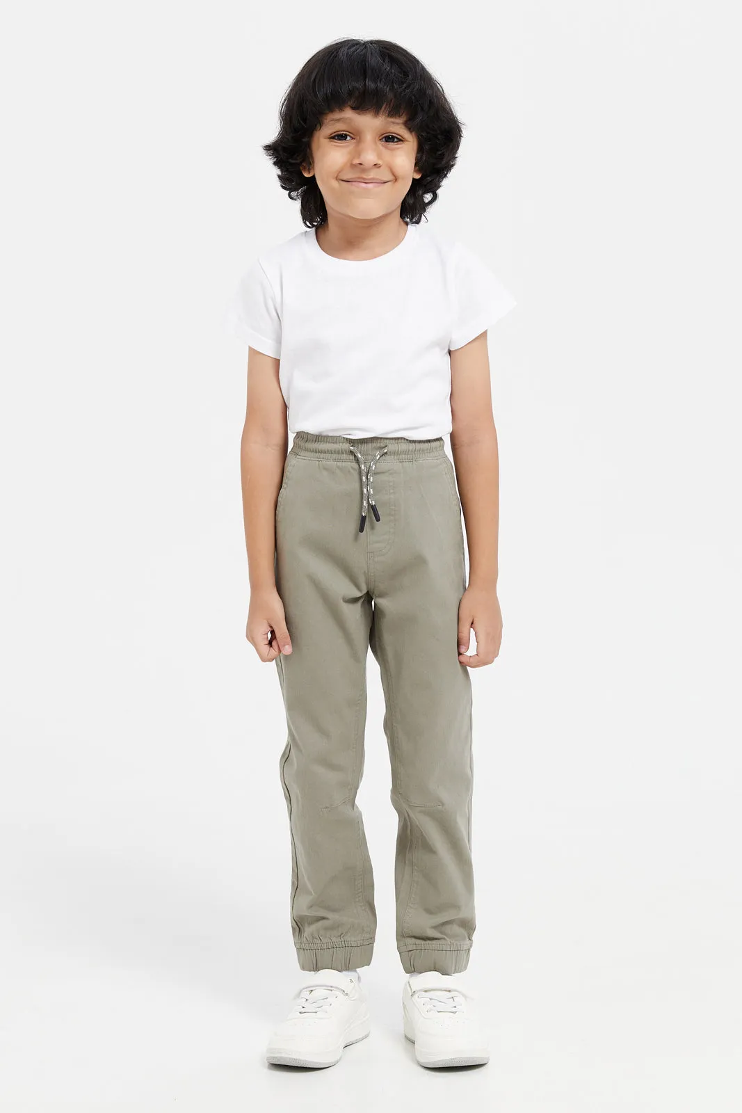 Boys Olive Elasticated Waist Jogger