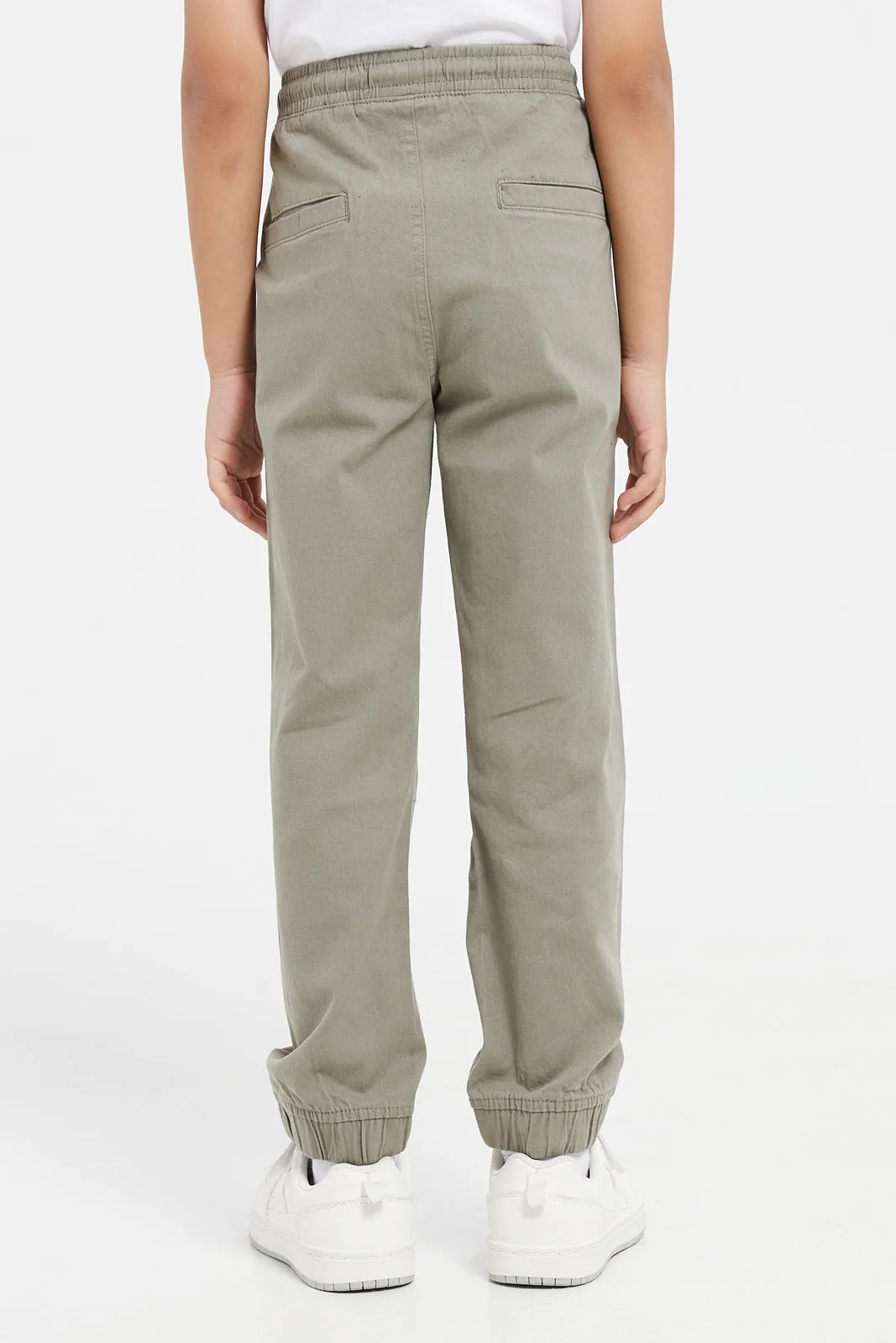 Boys Olive Elasticated Waist Jogger