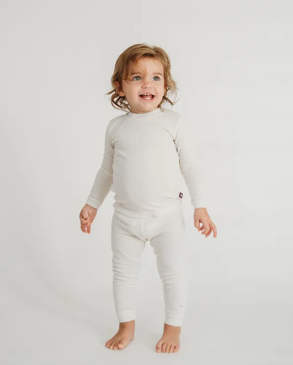 Boys Soft & Cozy Thermal 2-Piece Long Johns | Candy Apple w- Baby Blue Stitch