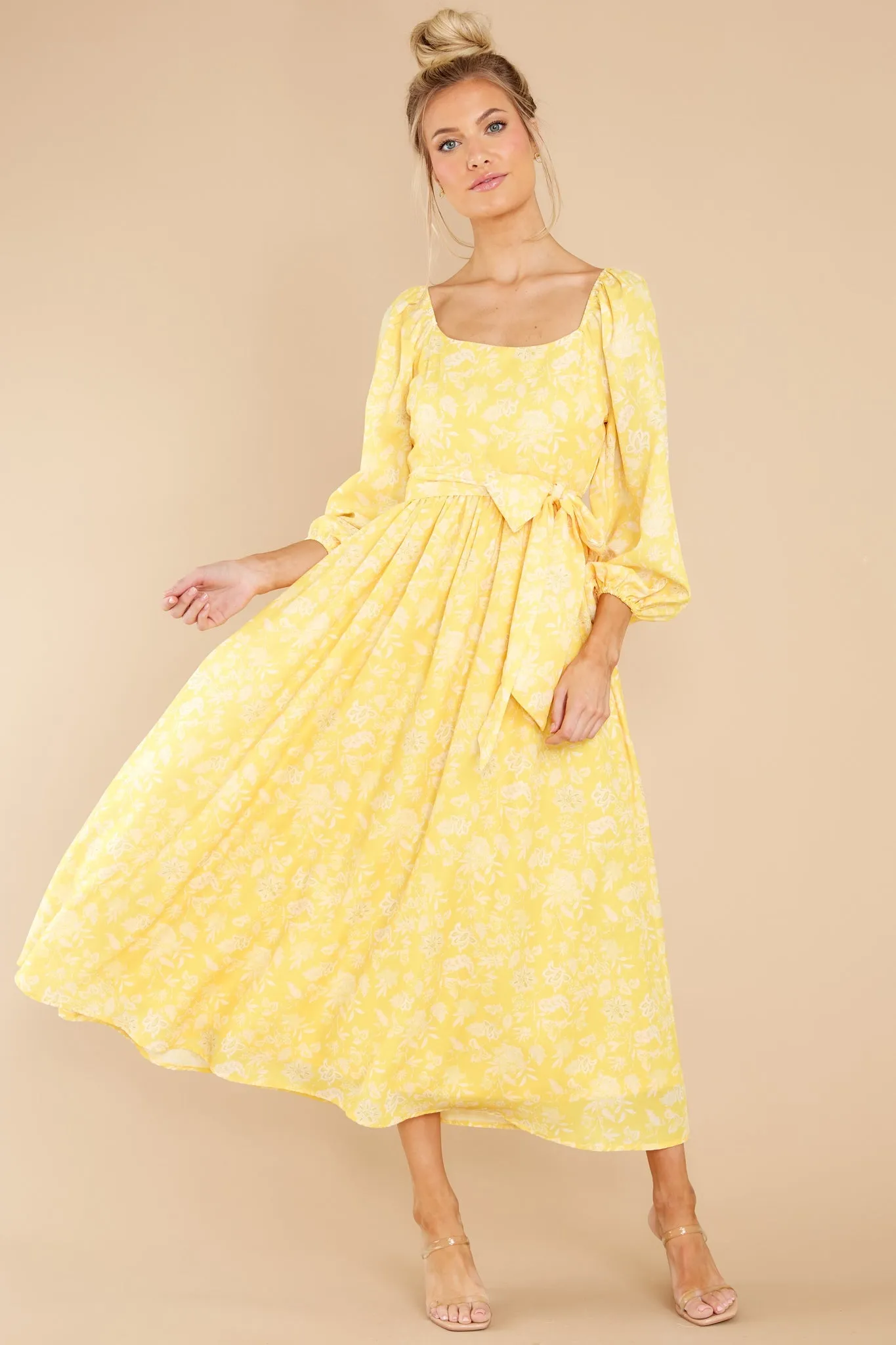 Bright Smiles Yellow Floral Print Maxi Dress