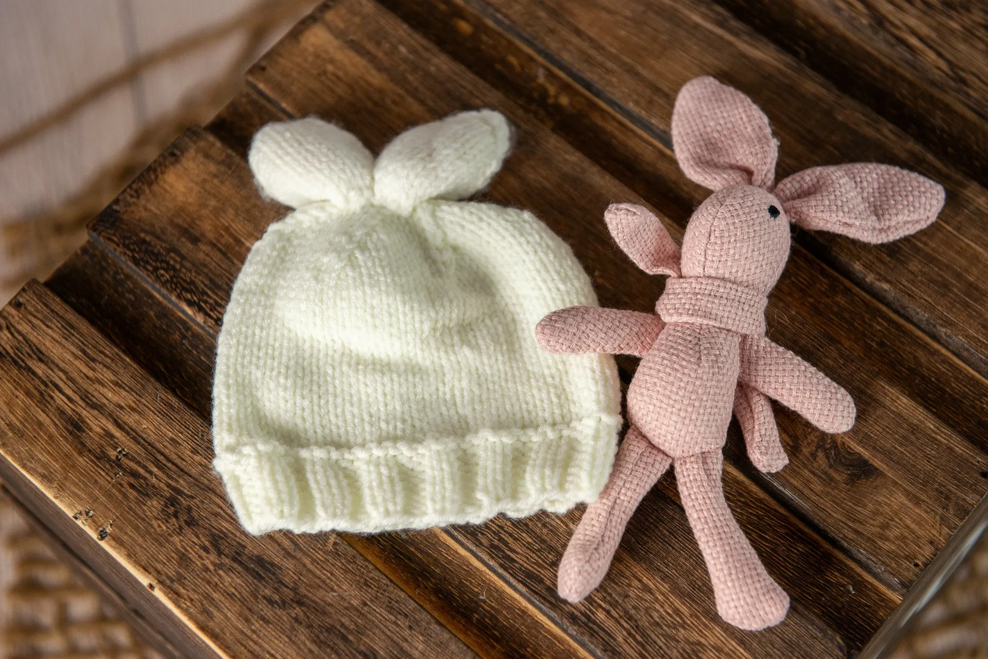 Bunny Beanie & Buddy - White & Pink