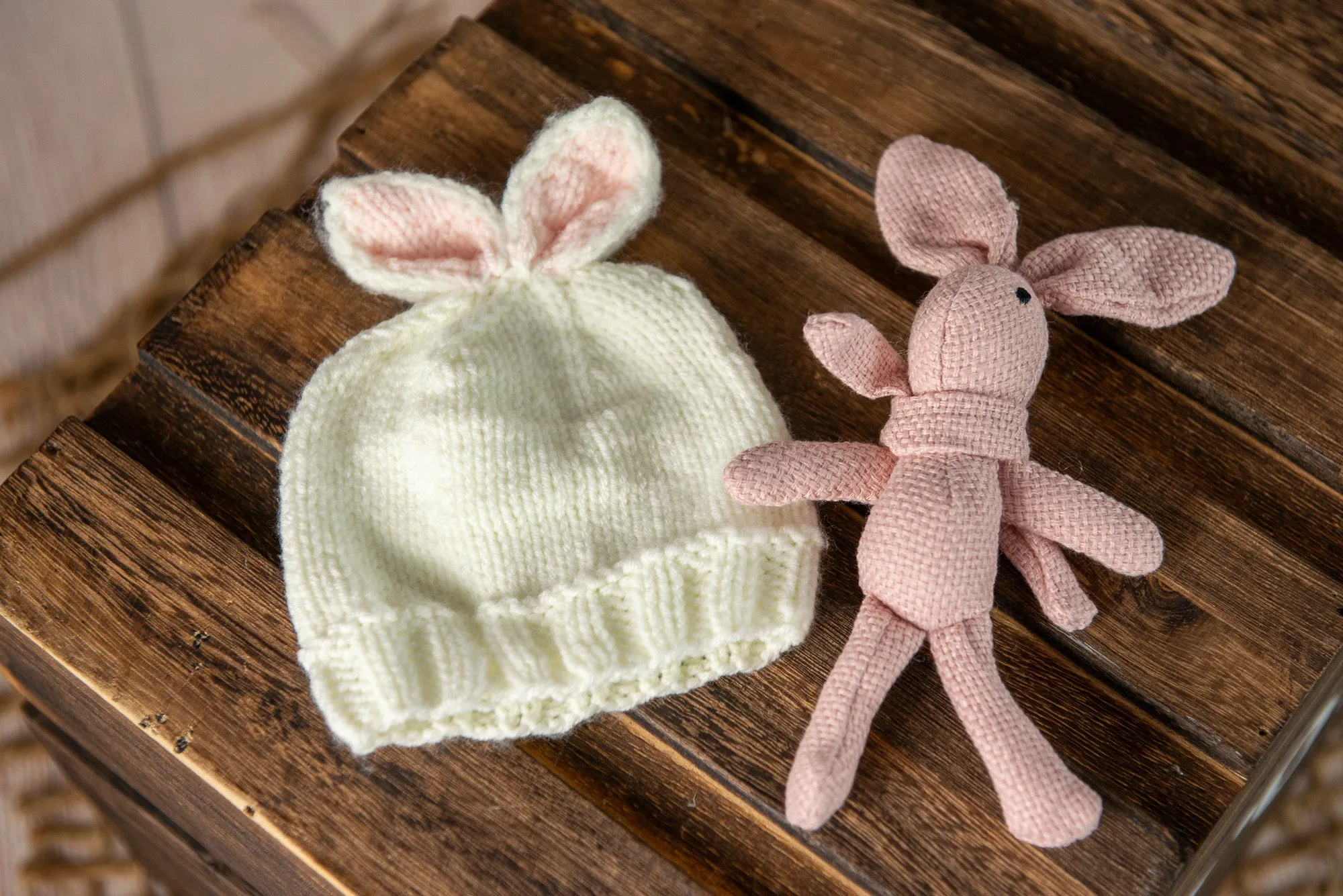 Bunny Beanie & Buddy - White & Pink