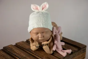 Bunny Beanie & Buddy - White & Pink