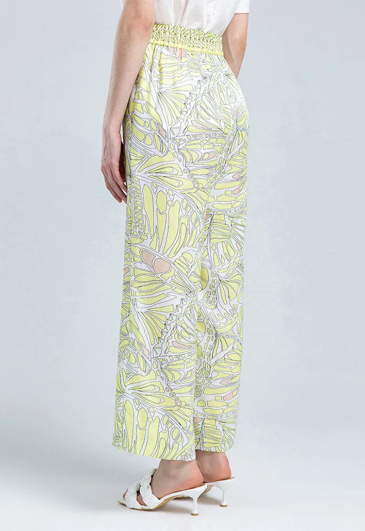 Butterfly Print Palazzo Wide Leg Pants