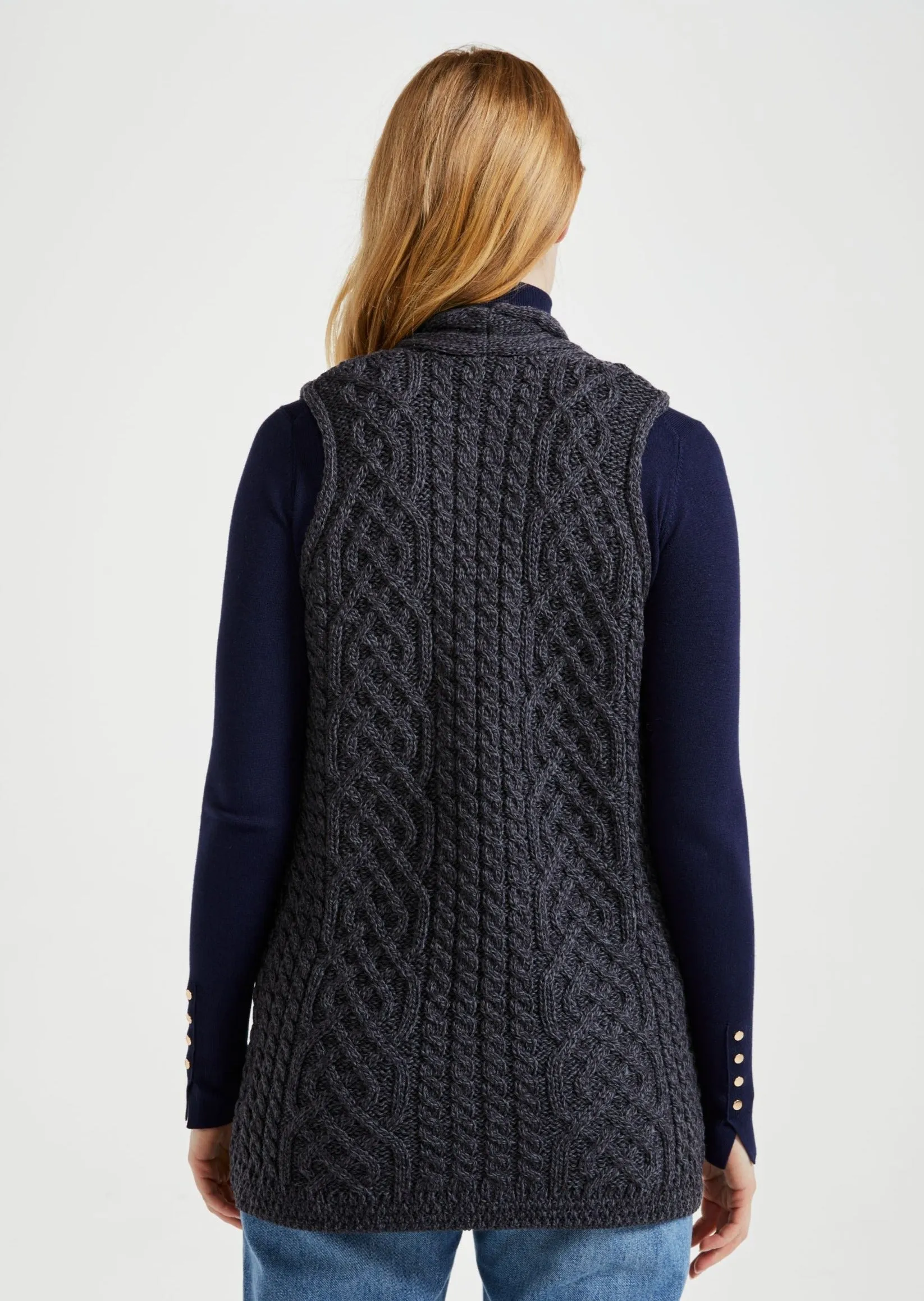 Caher Aran Celtic Gilet | Charcoal