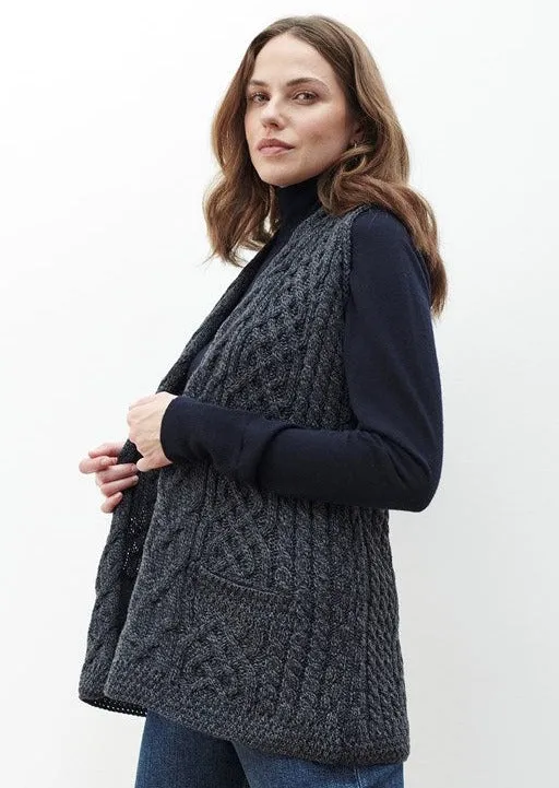 Caher Aran Celtic Gilet | Charcoal