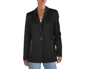 CALVIN KLEIN Women's Black One Button Blazer