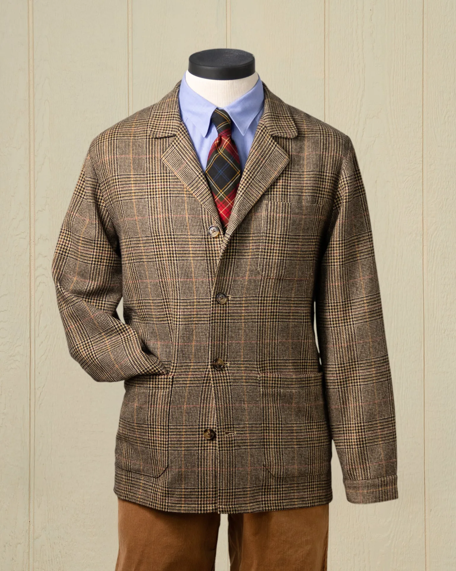 Camelhair Loafer Jacket in Brown Glen Plaid