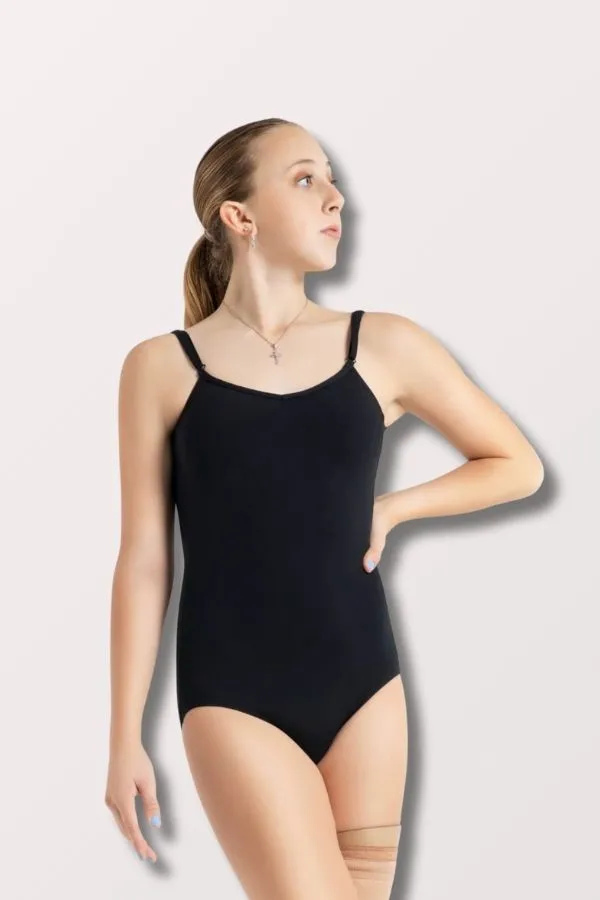 Camisole Leotard with Adjustable Straps - Black