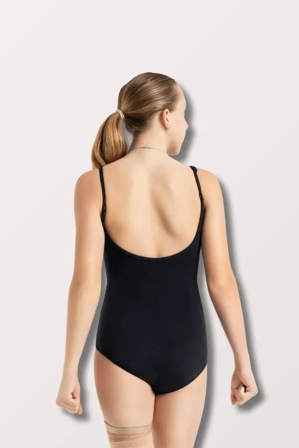 Camisole Leotard with Adjustable Straps - Black