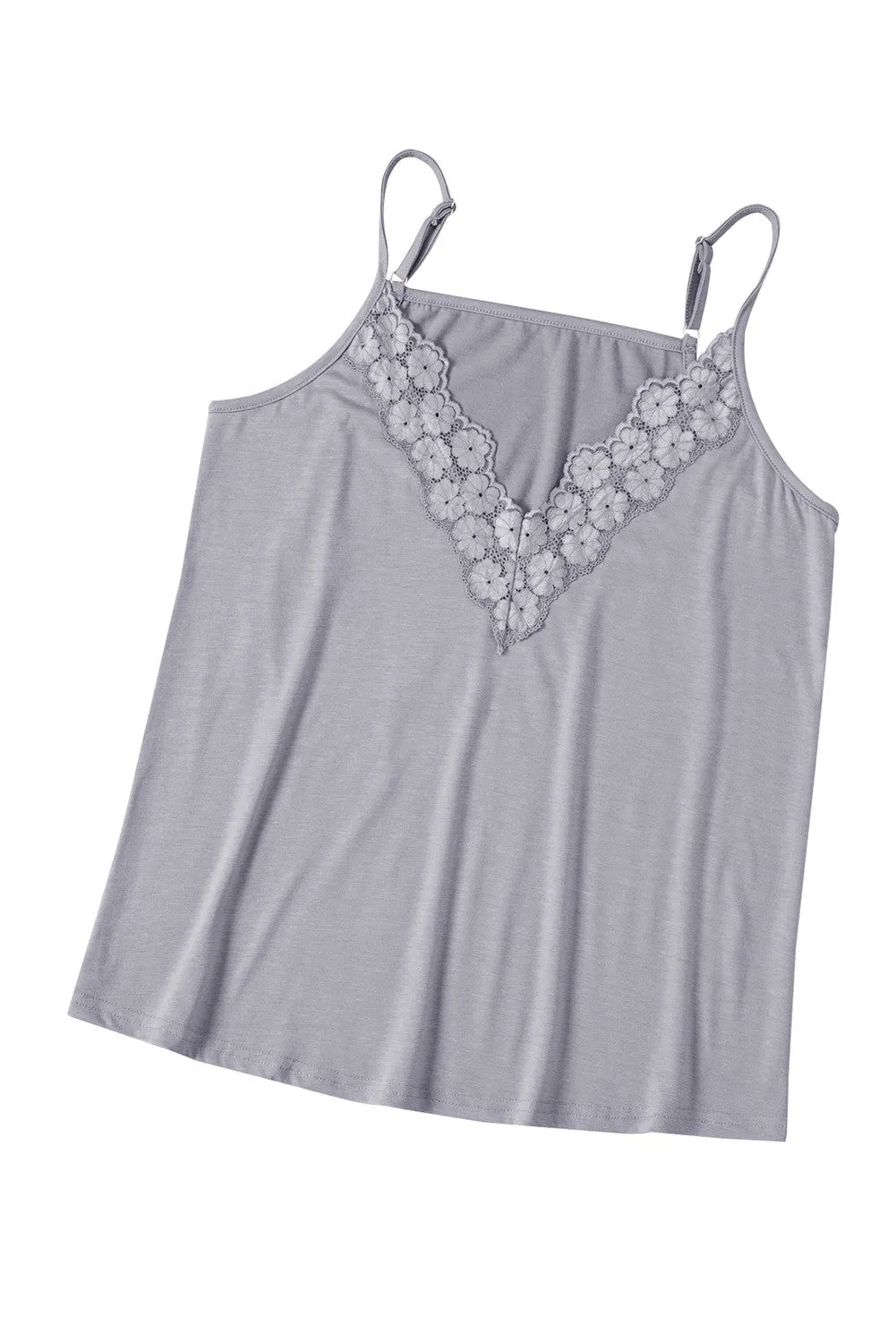 Camisole Top Lace Trim V Neck Spaghetti Strap Tank Top