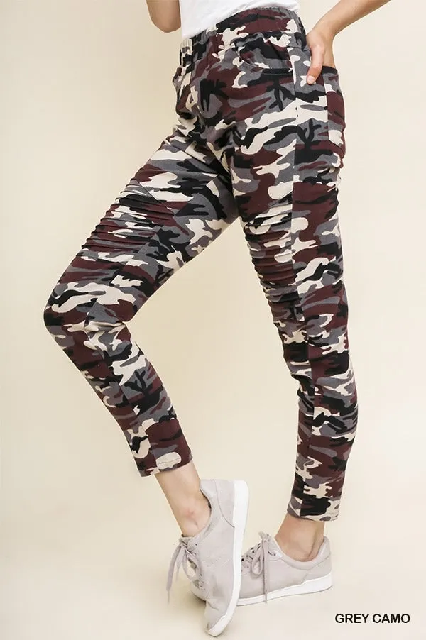 Camo Moto Pants, Grey