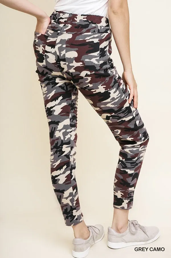 Camo Moto Pants, Grey