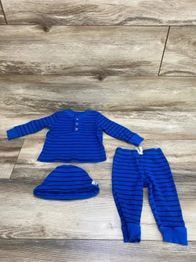 Carter's 3pc Henley Striped Shirt & Pants Set Blue sz 12m