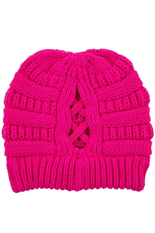 C.C. Criss Cross Ponytail Beanie