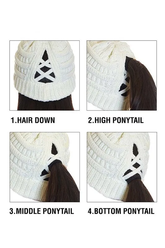 C.C. Criss Cross Ponytail Beanie