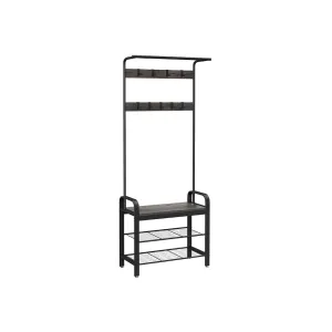 Charcoal Gray and Black Coat Rack